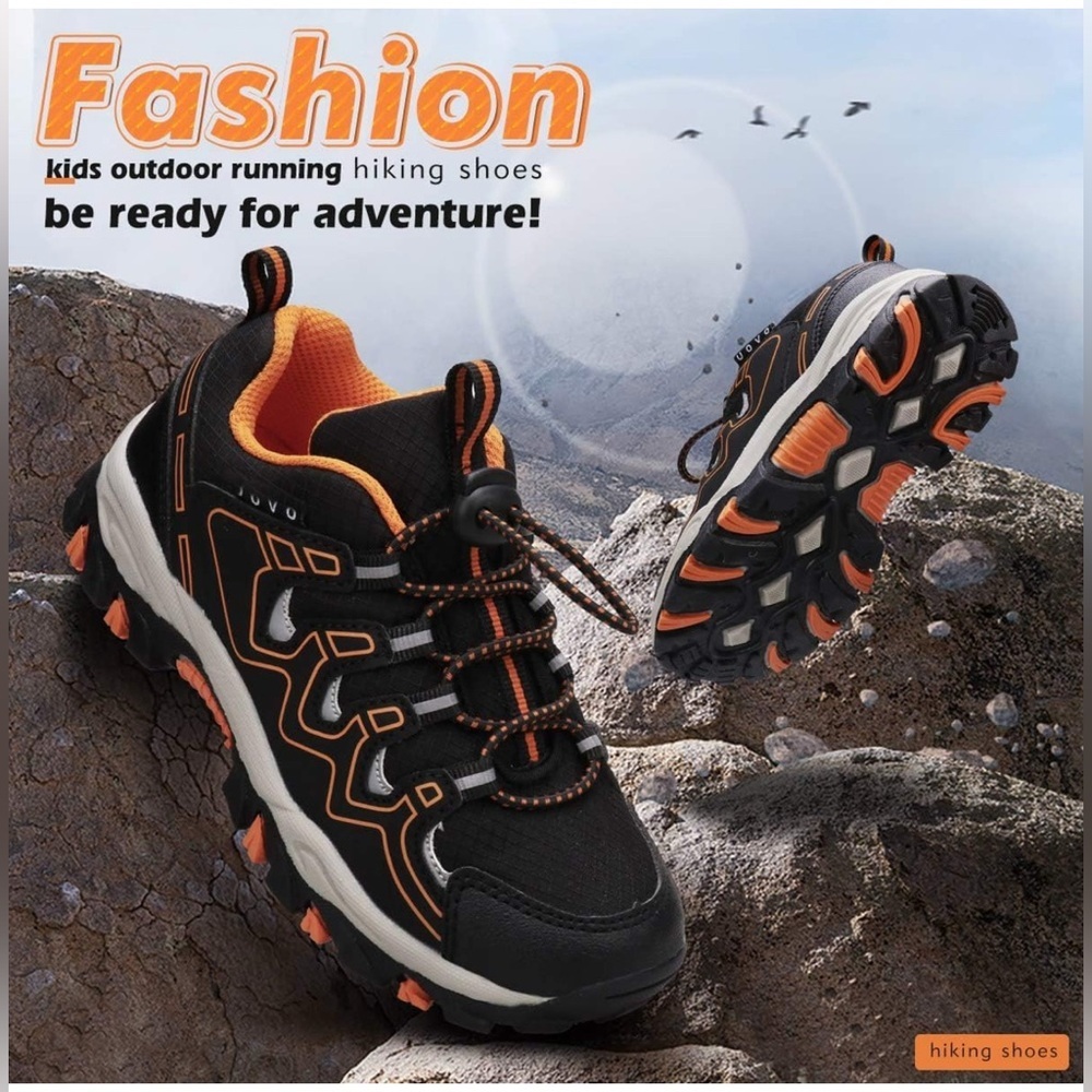 OVO Boy’s Black and Orange Trail Sneakers